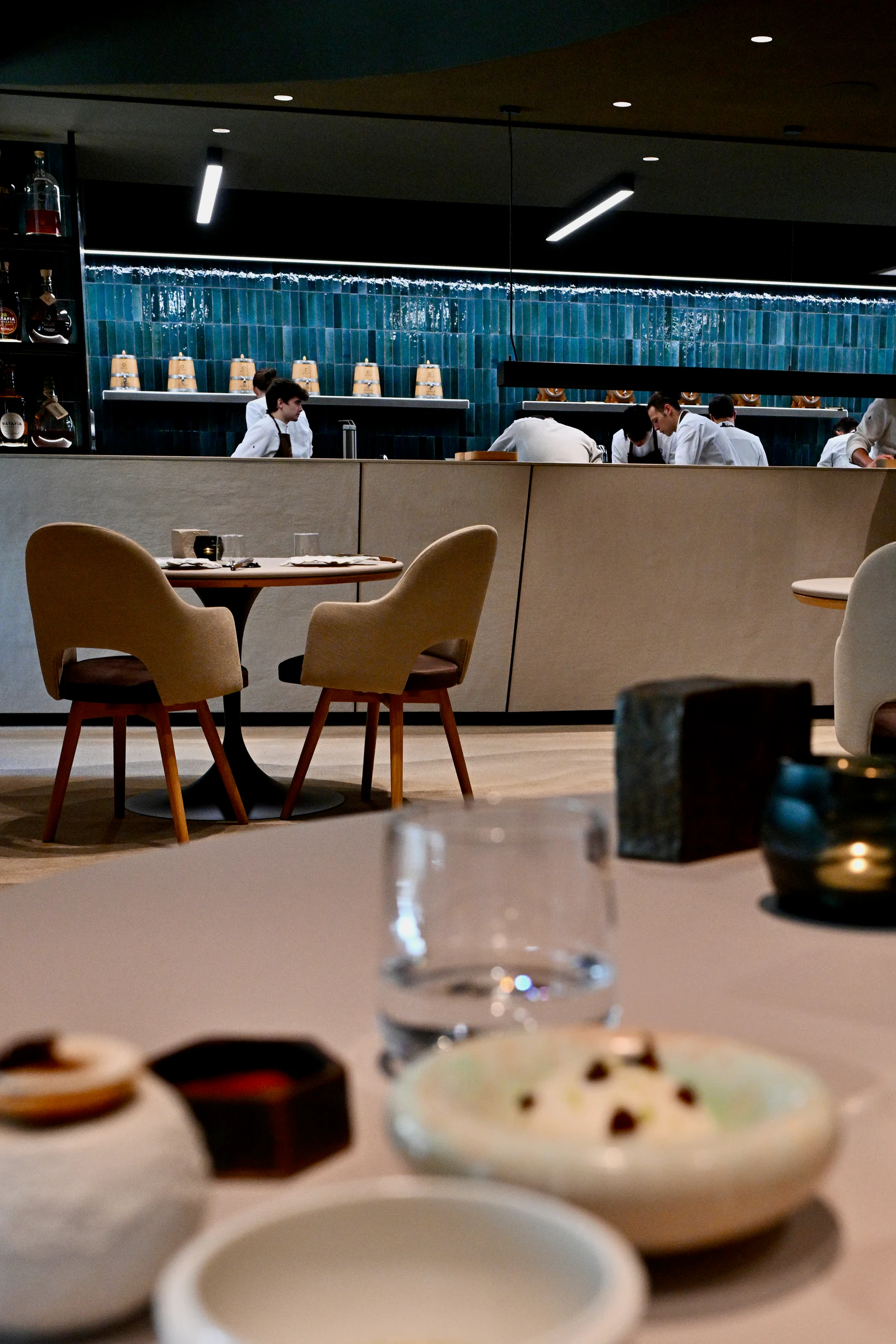 Arbane’s open kitchen at the heart of the dining room