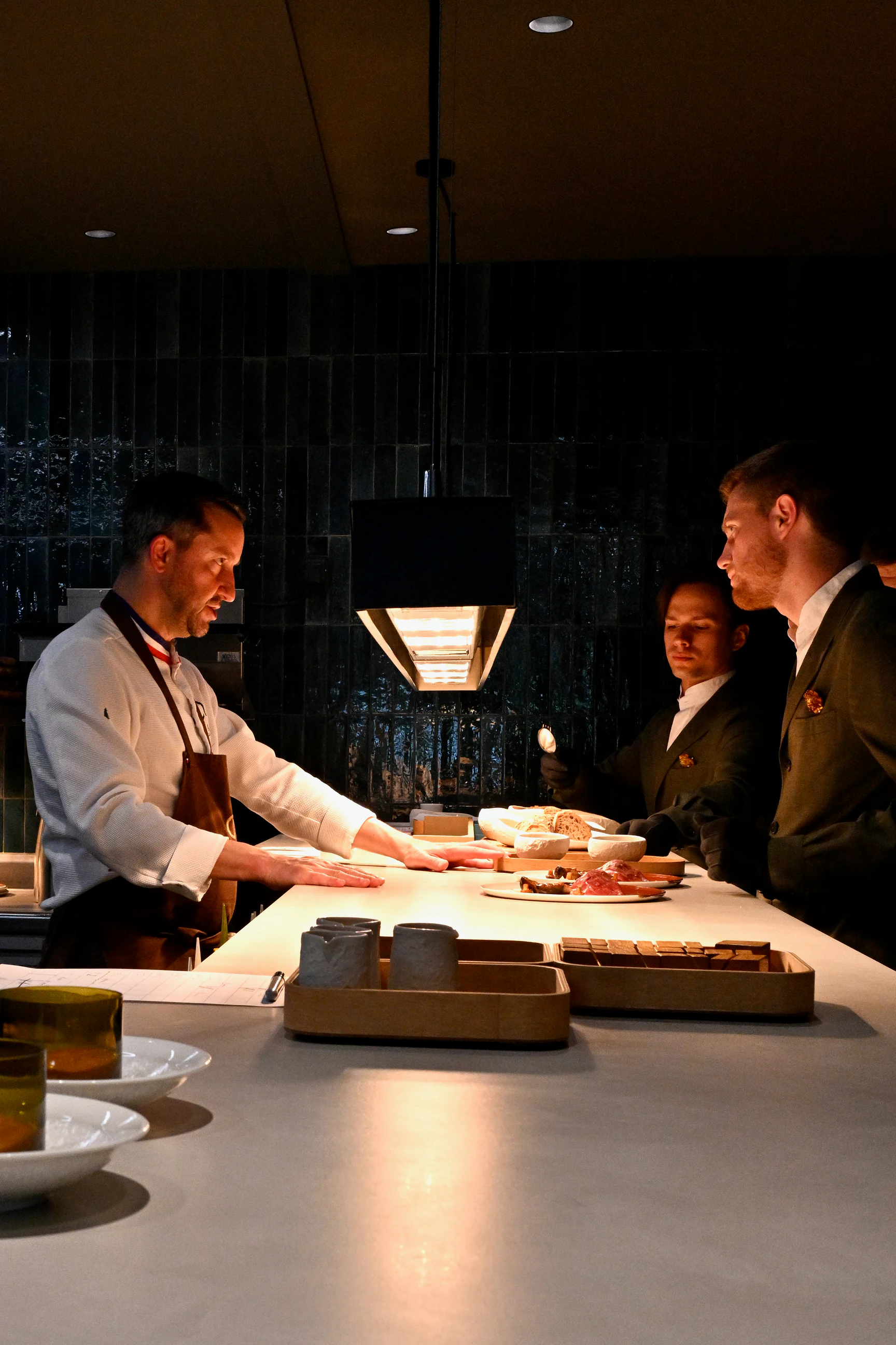 Philippe Mille at the pass in Arbane’s open kitchen